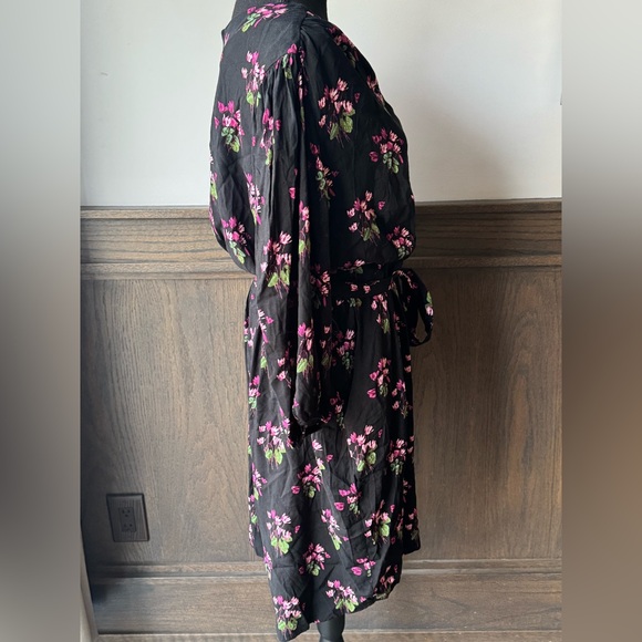 Lane Bryant Black Floral one piece romper tie belt NWT 16 - Picture 5 of 8